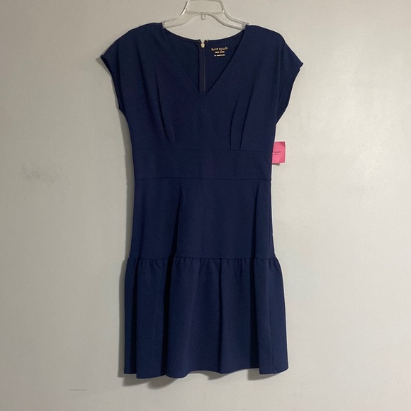 Kate Spade Ponte Cap-sleeve Flounce Dress - Picture 4 of 8